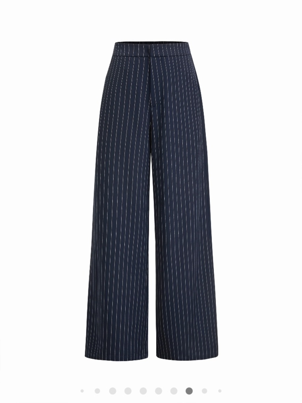 Cider Navy Pinstripe Wide Leg Trousers